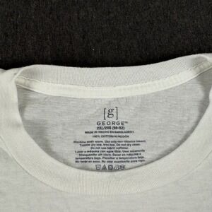 George Mens White Crewneck T-Shirt 100% Cotton Short Sleeve 2XL Lot of 4